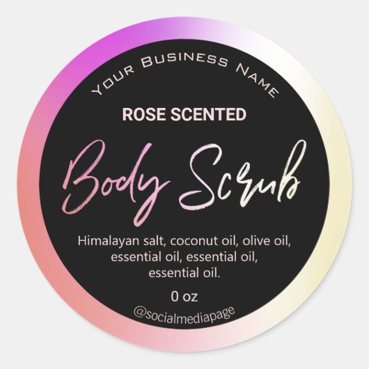 Moderne Holografische Body Scrub Labels (Voorkant)