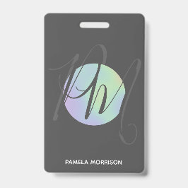 Moderne holografische cirkelmonogram - badge