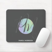 Moderne holografische cirkelmonogram - Mousepad Muismat (Met muis)