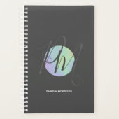 Moderne holografische cirkelmonogram - Planner (Voorkant)
