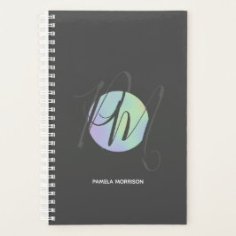 Moderne holografische cirkelmonogram - Planner