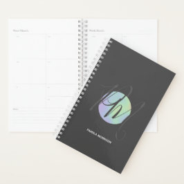 Moderne holografische cirkelmonogram - Planner