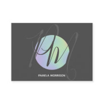 Moderne holografische cirkelmonogram - Visitekaart