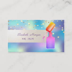 Moderne holografische confetti, nagellak, visitekaartje