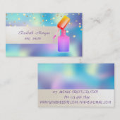 Moderne holografische Confetti, nagelPolen; Visitekaartje (Voorkant / Achterkant)