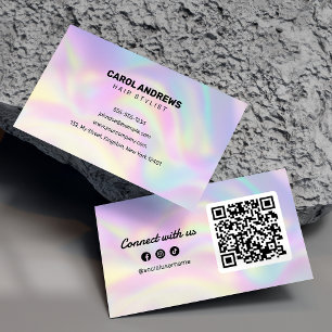 Moderne Holografische Contact met ons Haarstylist Visitekaartje