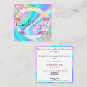 moderne holografische dank voor uw zakelijke squ vierkante visitekaartje (Voorkant / Achterkant)