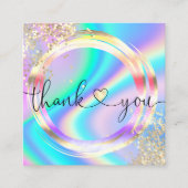 moderne holografische dank voor uw zakelijke squ vierkante visitekaartje (Voorkant)