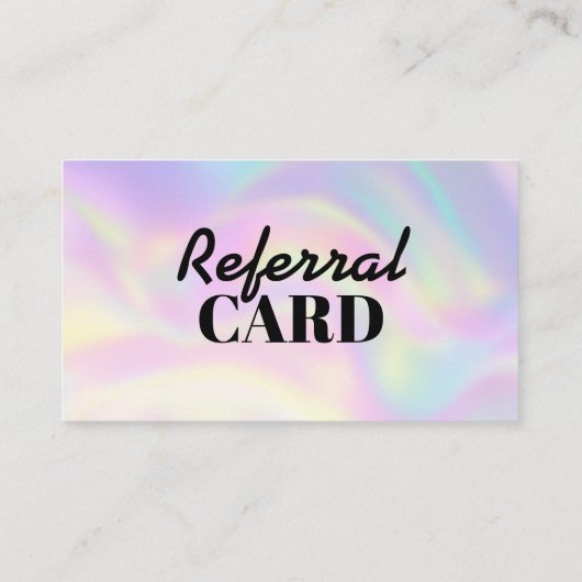 Moderne holografische delen de liefde haarstylist aanbevelingskaartje (Achterkant)