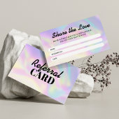 Moderne holografische delen de liefde haarstylist aanbevelingskaartje