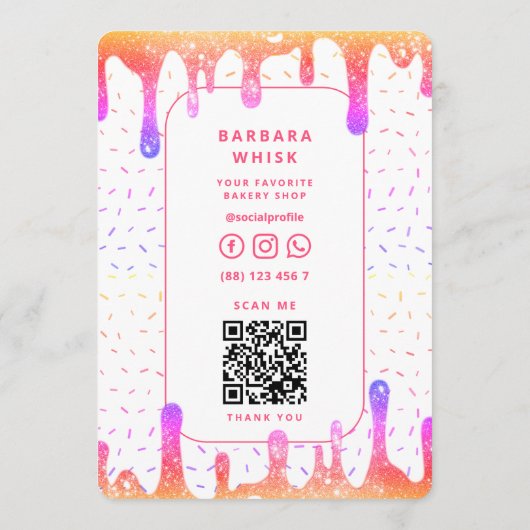 Moderne Holografische Drip Baker Cateraar Decorato Menu (Achterkant)