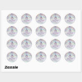 Moderne holografische druppels cupcake bakkerij ch ronde sticker (Vel)