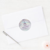 Moderne holografische druppels cupcake bakkerij ch ronde sticker (Envelop)