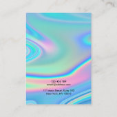 Moderne holografische eenhoornscript oorscherm visitekaartje (Achterkant)