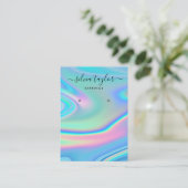 Moderne holografische eenhoornscript oorscherm visitekaartje (Staand voorkant)