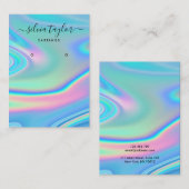 Moderne holografische eenhoornscript oorscherm visitekaartje (Voorkant / Achterkant)