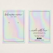 Moderne holografische eenhoornscript oorscherm visitekaartje (Voorkant /achterkant)