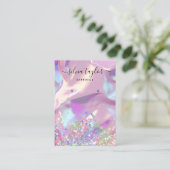 Moderne holografische eenhoornscript oorscherm visitekaartje (Staand voorkant)