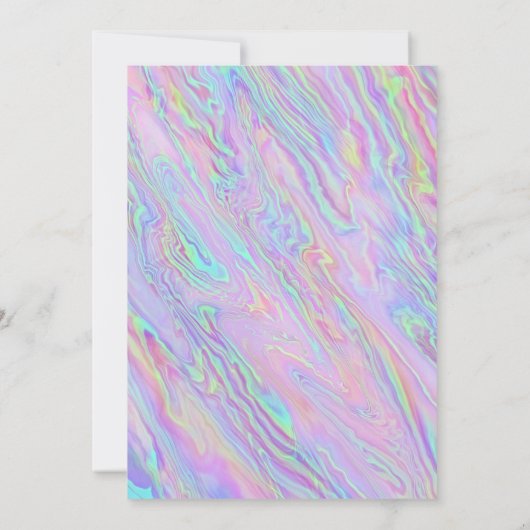 Moderne Holografische Eenvoudige Huwelijksuitnodig Kaart (Achterkant)