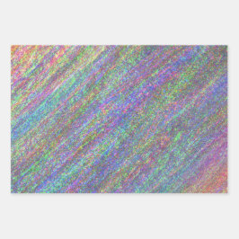    Moderne Holografische Elegante Pastel Regenboog Inpakpapier Vel