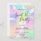 Moderne Holografische Folie Eenhoorn Kleur Hologra Kaart (Voorkant)