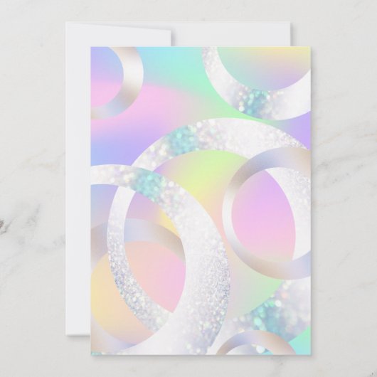 Moderne Holografische Folie Eenhoorn Kleur Hologra Kaart (Achterkant)