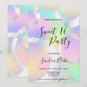 Moderne Holografische Folie Eenhoorn Kleur Hologra Kaart (Voorkant / Achterkant)