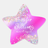 Moderne Holografische Glitter Faux Folie Business Ster Sticker (Voorkant)