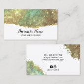 Moderne holografische glitter Glam Gold Salon & Sp Visitekaartje (Voorkant / Achterkant)