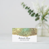 Moderne holografische glitter Glam Gold Salon & Sp Visitekaartje (Staand voorkant)