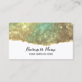 Moderne holografische glitter Glam Gold Salon & Sp Visitekaartje (Voorkant)