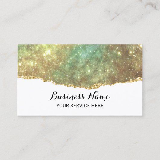Moderne holografische glitter Glam Gold Salon & Sp Visitekaartje (Voorkant)