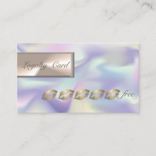Moderne Holografische, Glitter Lippen Loyalty Card