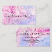 Moderne Holografische Glitter Make-up Artiest Girl Visitekaartje (Voorkant / Achterkant)