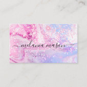 Moderne Holografische Glitter Make-up Artiest Girl Visitekaartje (Voorkant)