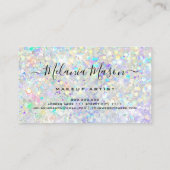 Moderne holografische Glitter Makeup Artist Pastel Visitekaartje (Achterkant)