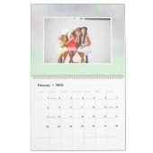 Moderne holografische glitter marmer 13 foto grid kalender (Feb 2026)
