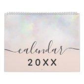 Moderne holografische glitter marmer 13 foto grid kalender (Hoes)