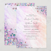 Moderne holografische glitter reserveert Waterverf Kaart (Voorkant / Achterkant)