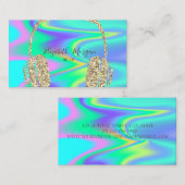 Moderne holografische Gold Glitter-hoofdtelefoon D Visitekaartje (Voorkant / Achterkant)