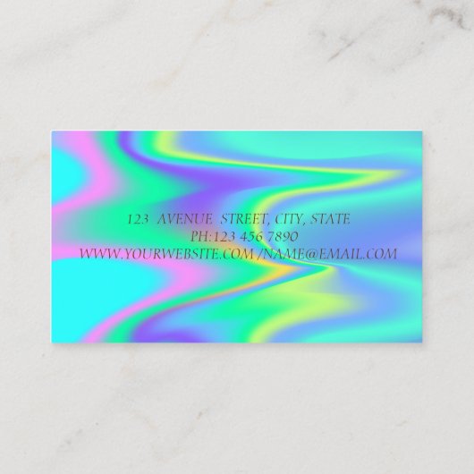 Moderne holografische Gold Glitter-hoofdtelefoon D Visitekaartje (Achterkant)