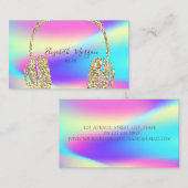 Moderne holografische Gold Glitter-hoofdtelefoon D Visitekaartje (Voorkant / Achterkant)