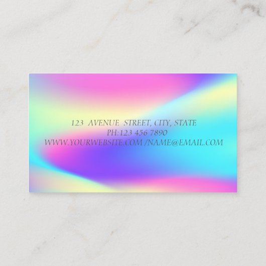 Moderne holografische Gold Glitter-hoofdtelefoon D Visitekaartje (Achterkant)