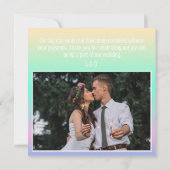 Moderne Holografische Gradiënt Foto Bruiloft Bedankkaart (Achterkant)