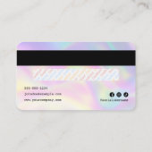 Moderne Holografische Haar Stylist Credit Kaart St Visitekaartje (Achterkant)