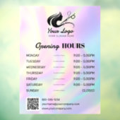 Moderne Holografische Haarsalon Logo openingstijde Raamsticker (Vel 3)