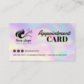 Moderne Holografische Haarsalon Logo & Social Medi Afsprakenkaartje (Achterkant)