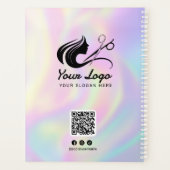 Moderne Holografische Haarstylist Logo Afspraak Planner (Achterkant)
