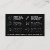 Moderne holografische haaruitbreidingen na een zor visitekaartje (Achterkant)