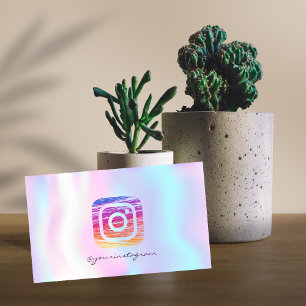 Moderne holografische Instagram sociale media Visitekaartje
